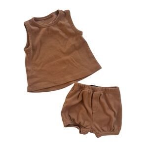 Modern Burlap Organic Cotton Basic Tank & Shorts Set Baby 12-18 M (Runs Small)